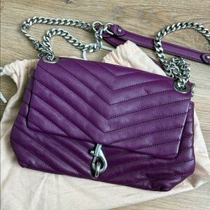 Rebecca Minkoff Purple Quilted Leather Shoulder Bag